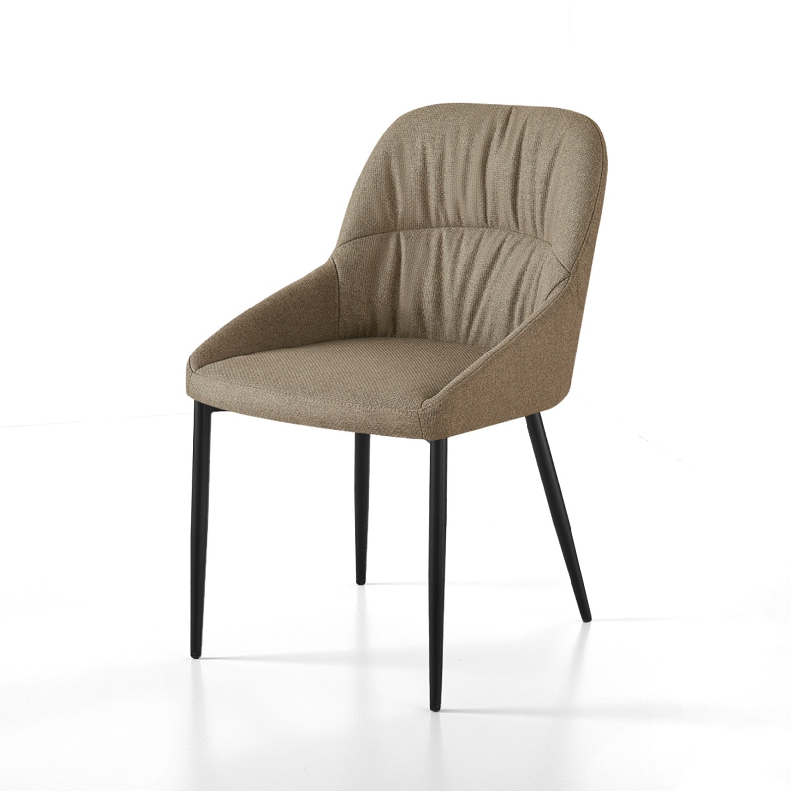Sedia CLARA MARRONE tessuto MARRONE CHIARO tessuto EASY CLEAN H85 L50 P57