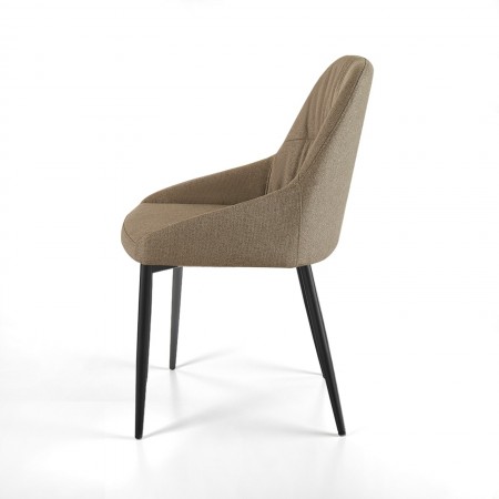 Sedia CLARA MARRONE tessuto MARRONE CHIARO tessuto EASY CLEAN H85 L50 P57