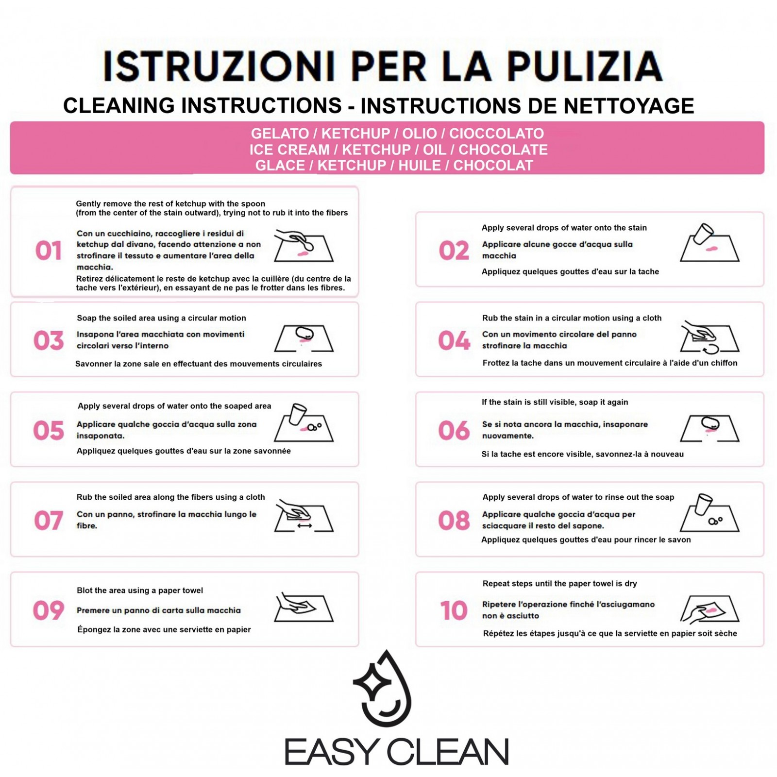 Sedia CLARA GRIGIA tessuto GRIGIO tessuto EASY CLEAN H85 L50  P57