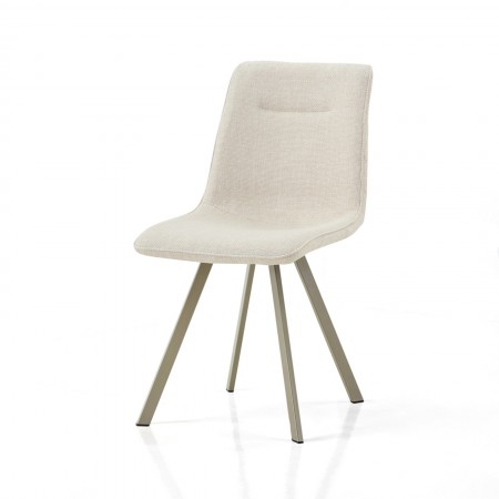 Sedia OLGA BEIGE PLATINO tessuto Beige struttura Platino opaco H88 L44 P59