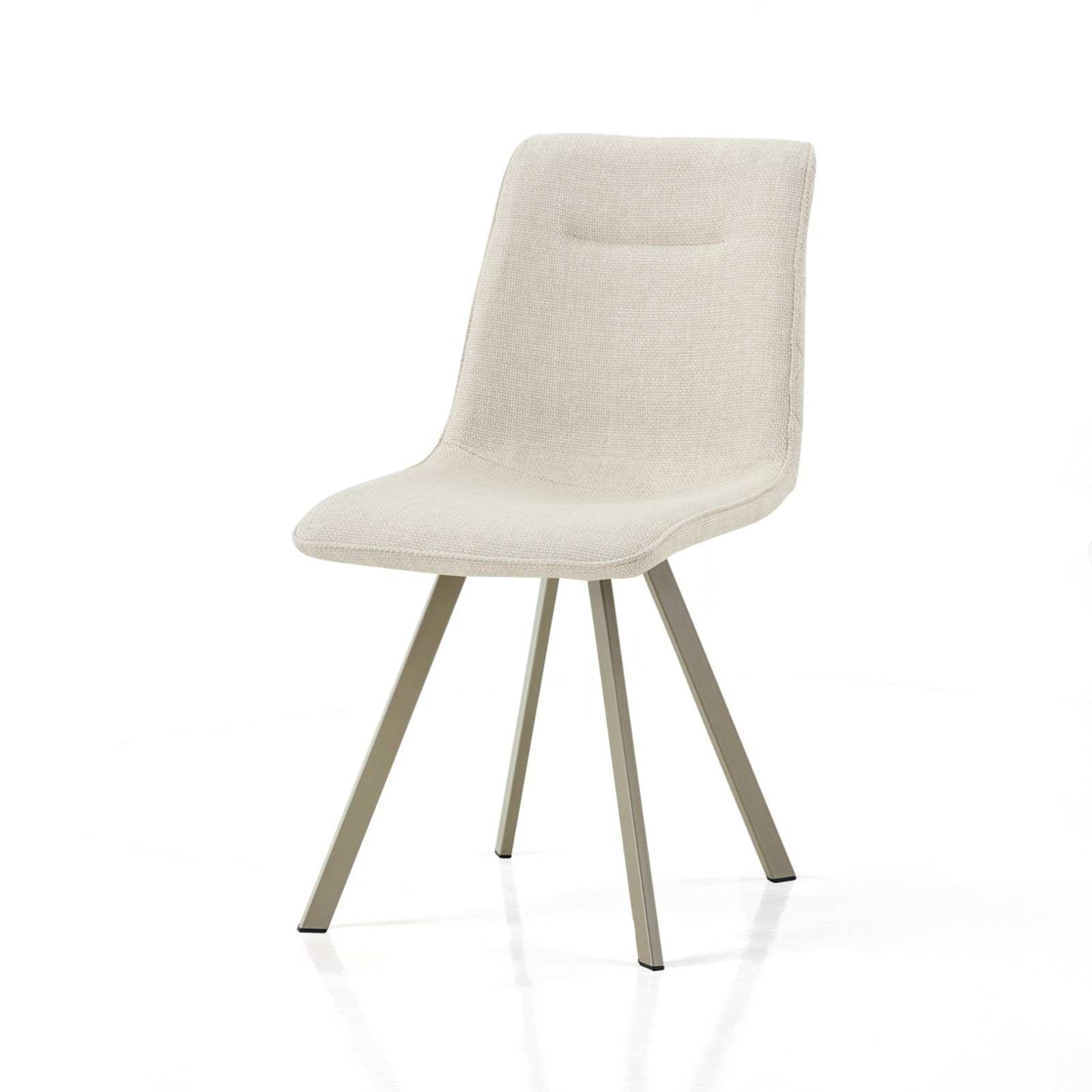 Sedia OLGA BEIGE PLATINO tessuto Beige struttura Platino opaco H88 L44 P59