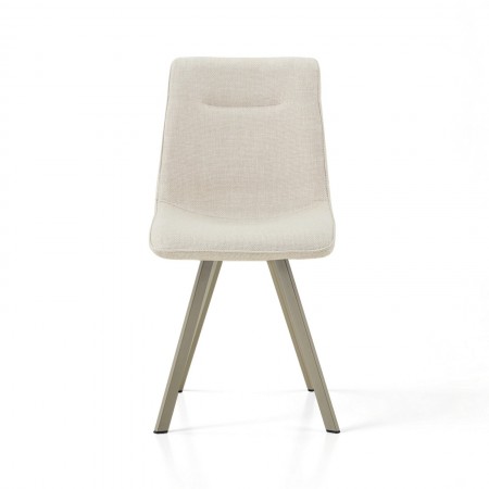 Sedia OLGA BEIGE PLATINO tessuto Beige struttura Platino opaco H88 L44 P59