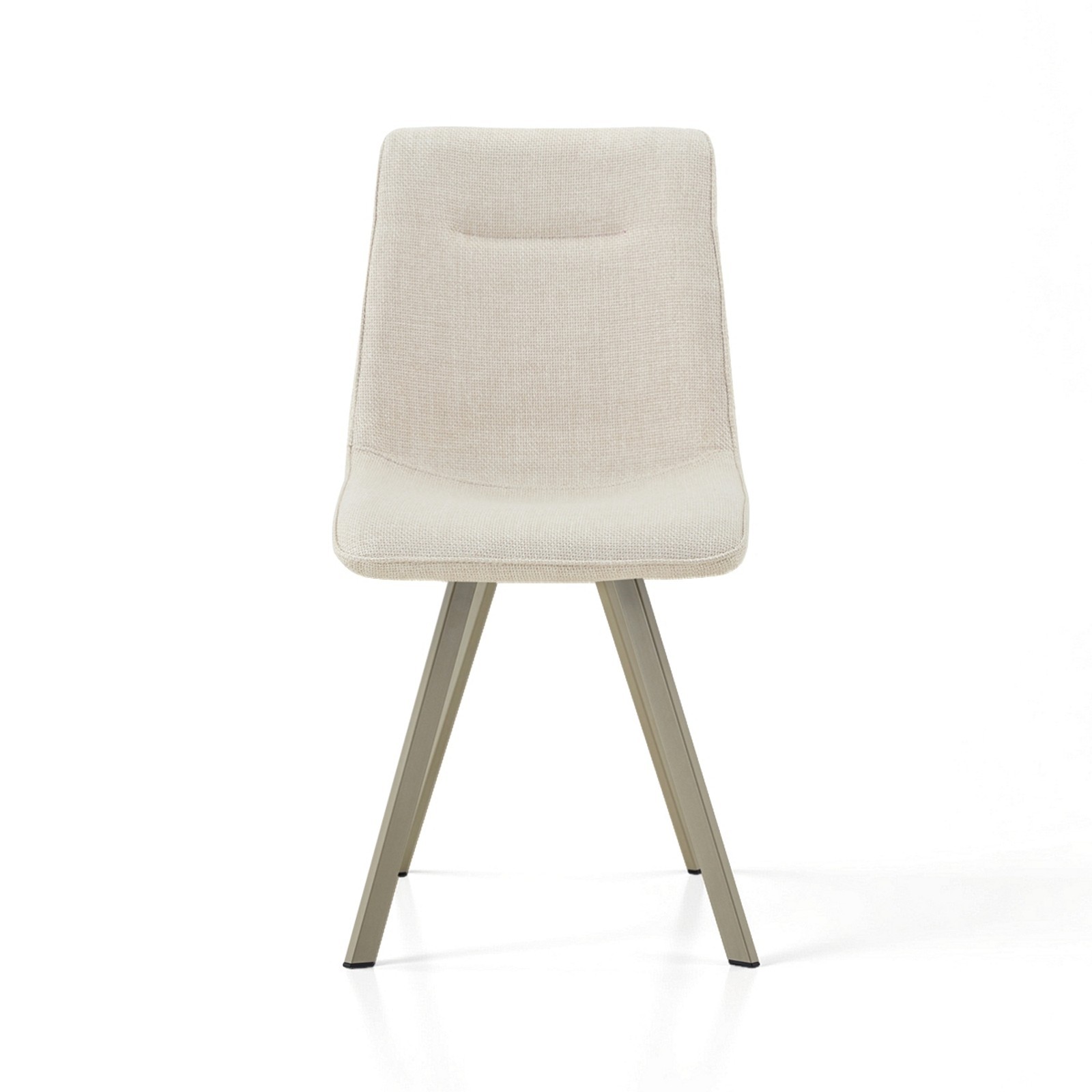 Sedia OLGA BEIGE PLATINO tessuto Beige struttura Platino opaco H88 L44 P59
