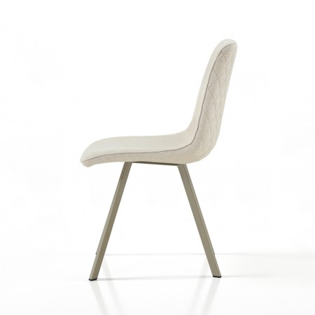 Sedia OLGA BEIGE PLATINO tessuto Beige struttura Platino opaco H88 L44 P59