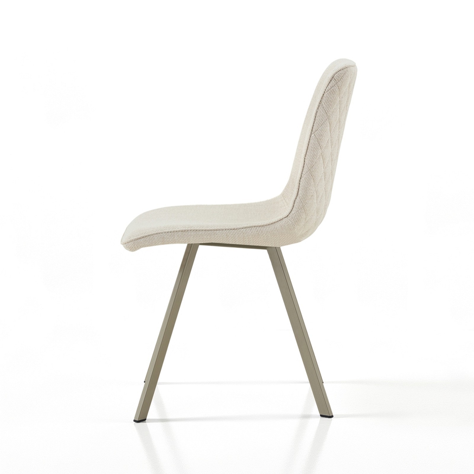 Sedia OLGA BEIGE PLATINO tessuto Beige struttura Platino opaco H88 L44 P59