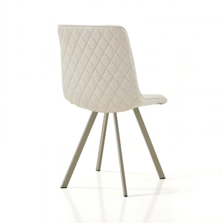 Sedia OLGA BEIGE PLATINO tessuto Beige struttura Platino opaco H88 L44 P59