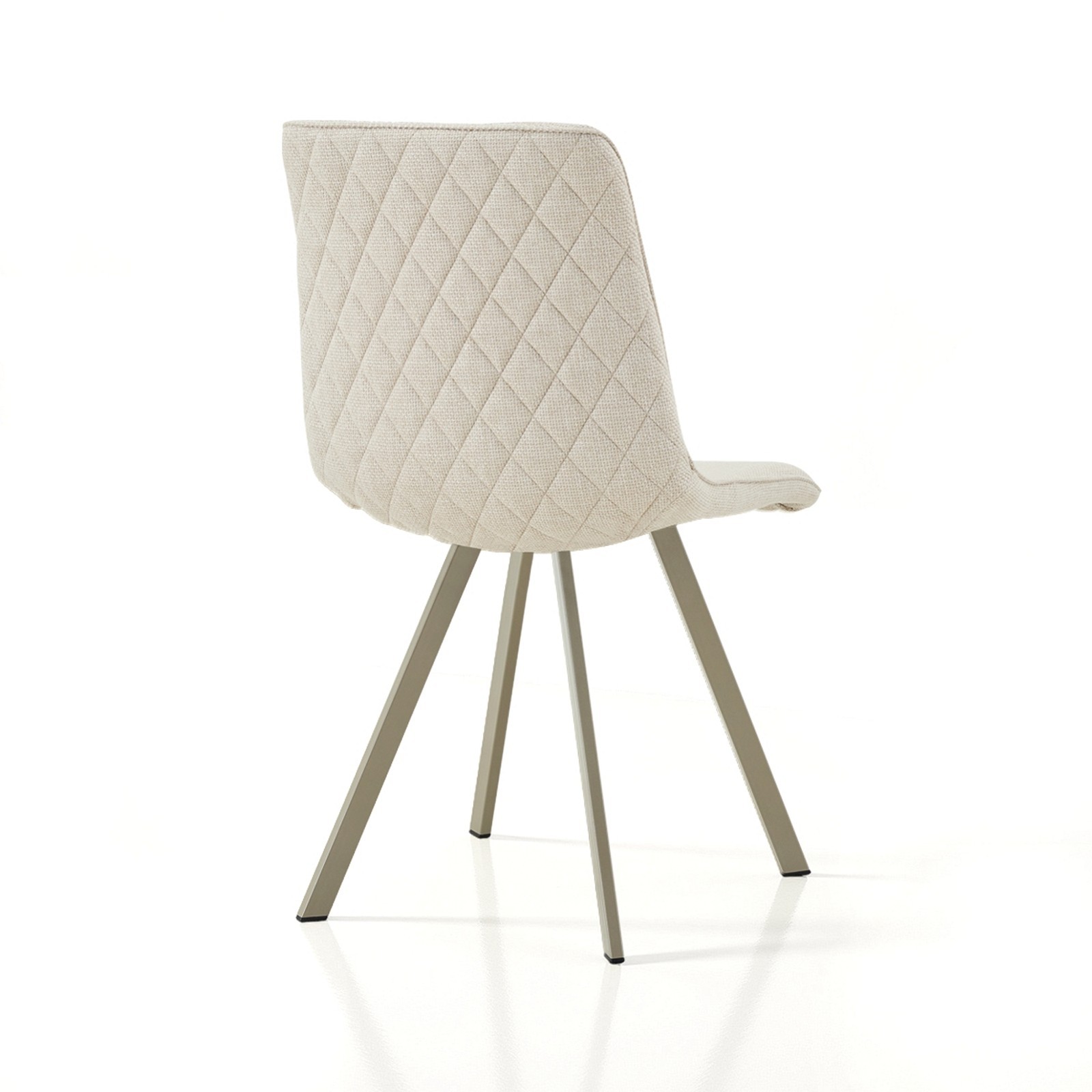 Sedia OLGA BEIGE PLATINO tessuto Beige struttura Platino opaco H88 L44 P59