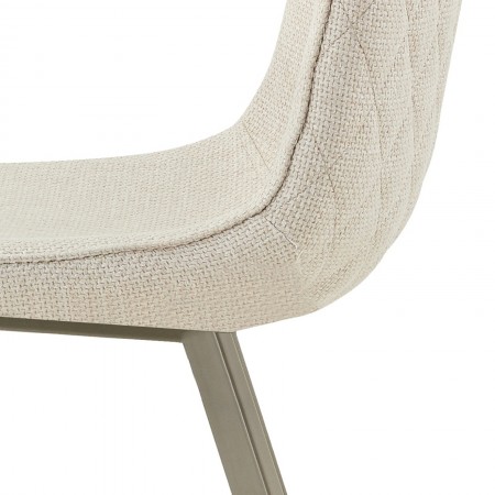 Sedia OLGA BEIGE PLATINO tessuto Beige struttura Platino opaco H88 L44 P59