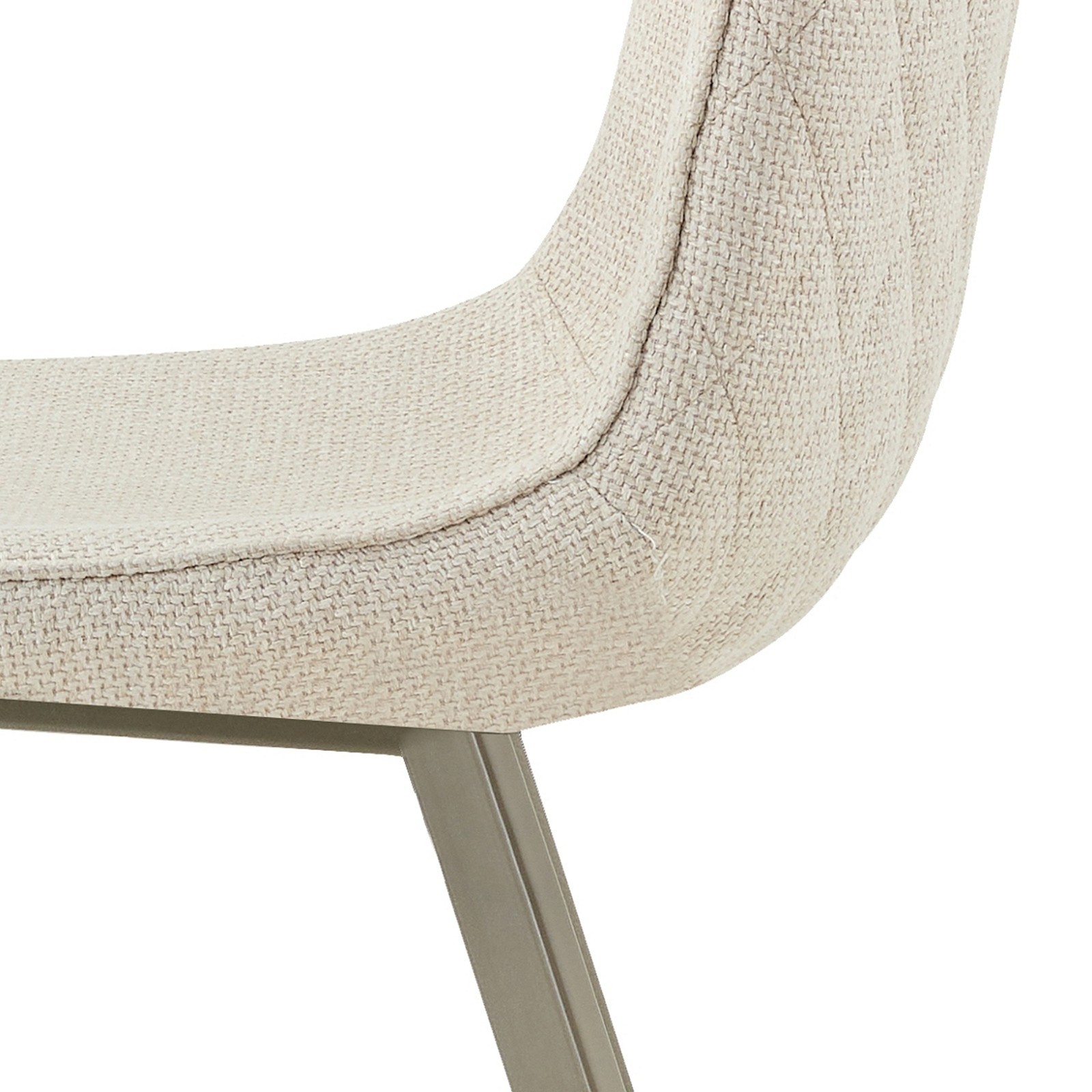 Sedia OLGA BEIGE PLATINO tessuto Beige struttura Platino opaco H88 L44 P59