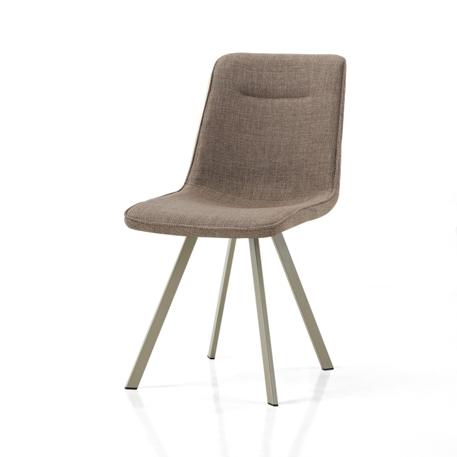 Sedia OLGA MARRONE PLATINO tessuto Marrone struttura Platino opaco H88 L44 P59