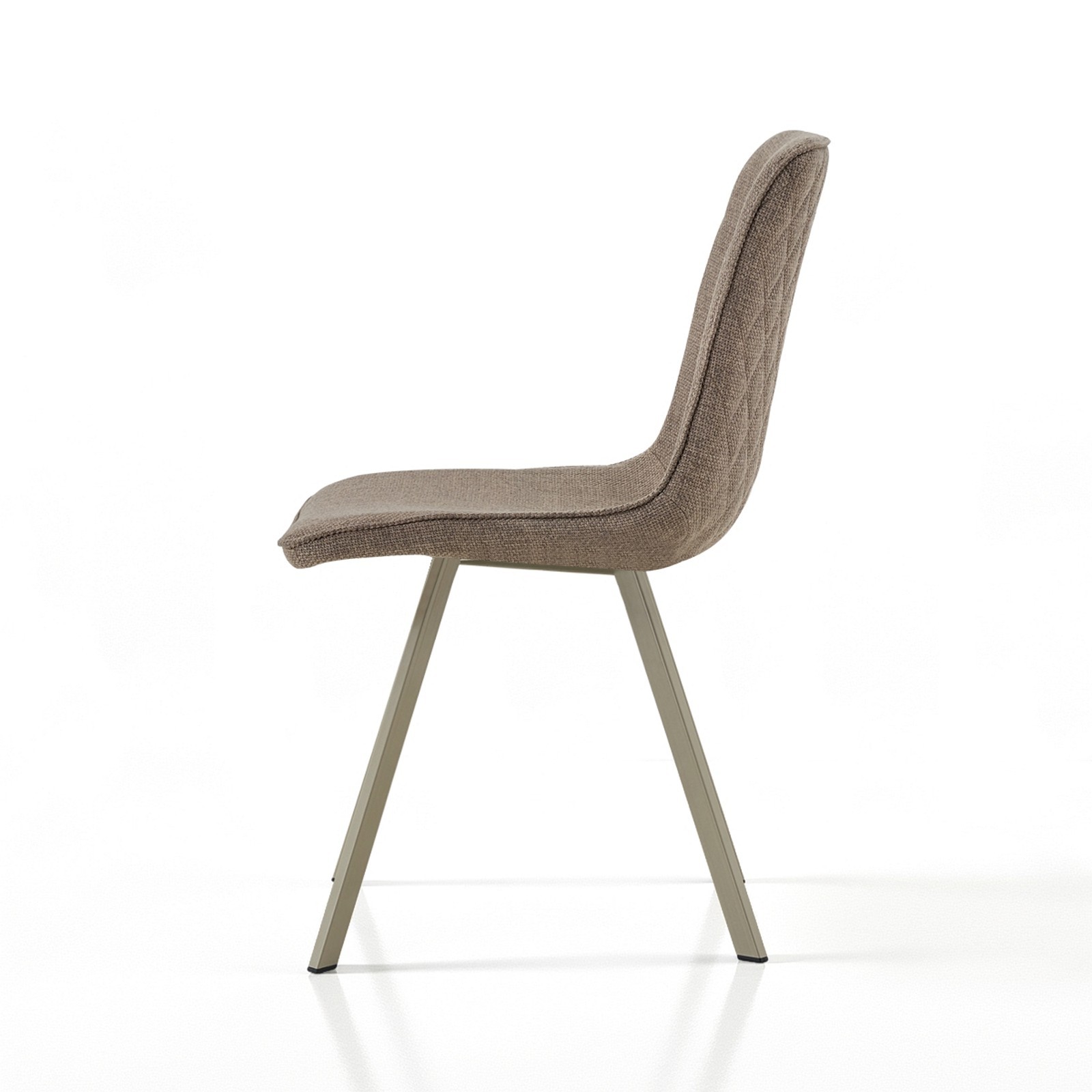 Sedia OLGA MARRONE PLATINO tessuto Marrone struttura Platino opaco H88 L44 P59