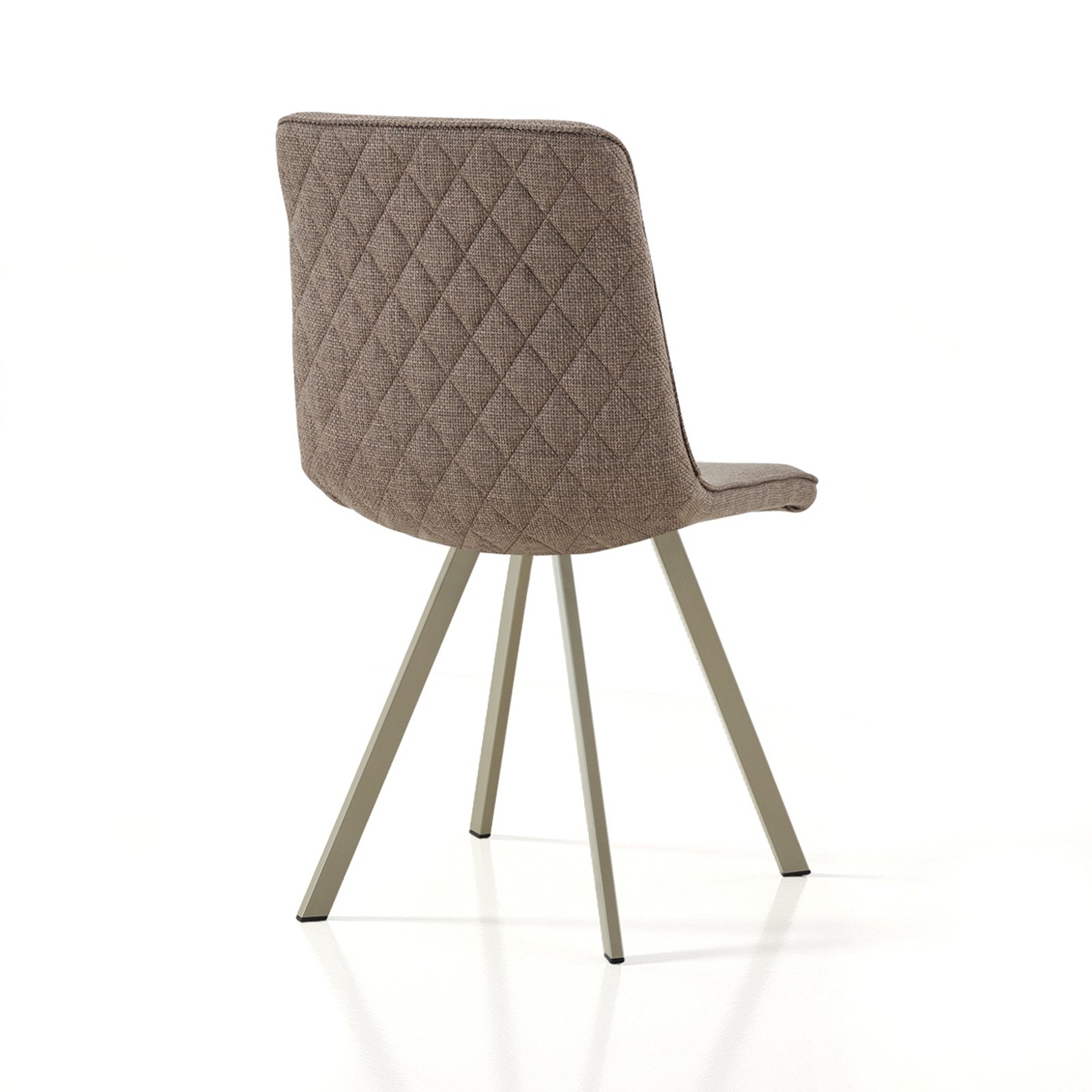 Sedia OLGA MARRONE PLATINO tessuto Marrone struttura Platino opaco H88 L44 P59
