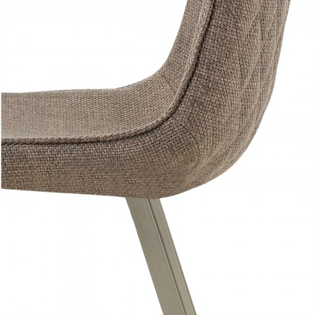 Sedia OLGA MARRONE PLATINO tessuto Marrone struttura Platino opaco H88 L44 P59