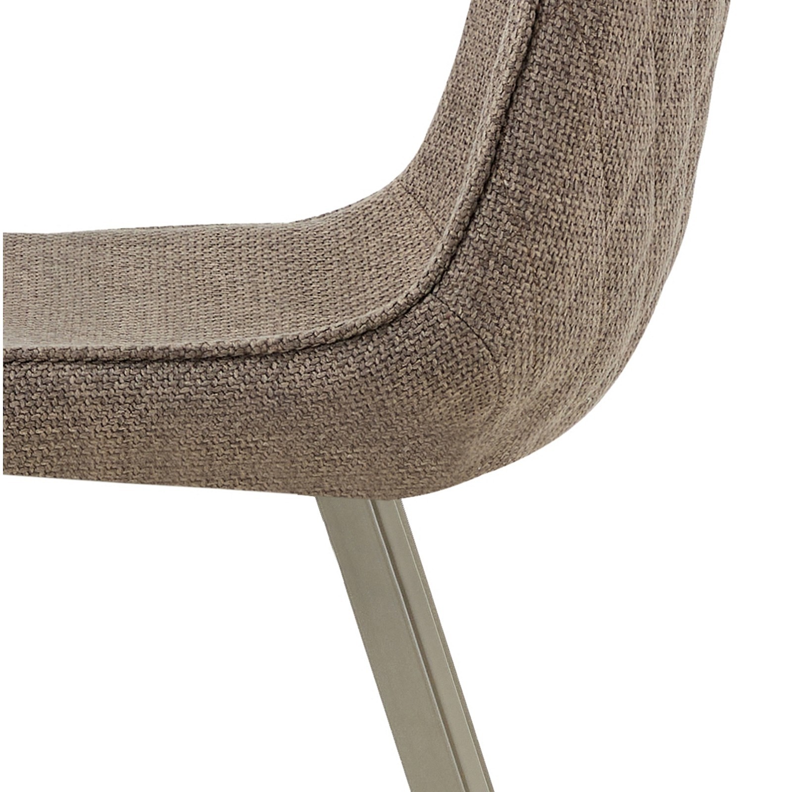 Sedia OLGA MARRONE PLATINO tessuto Marrone struttura Platino opaco H88 L44 P59