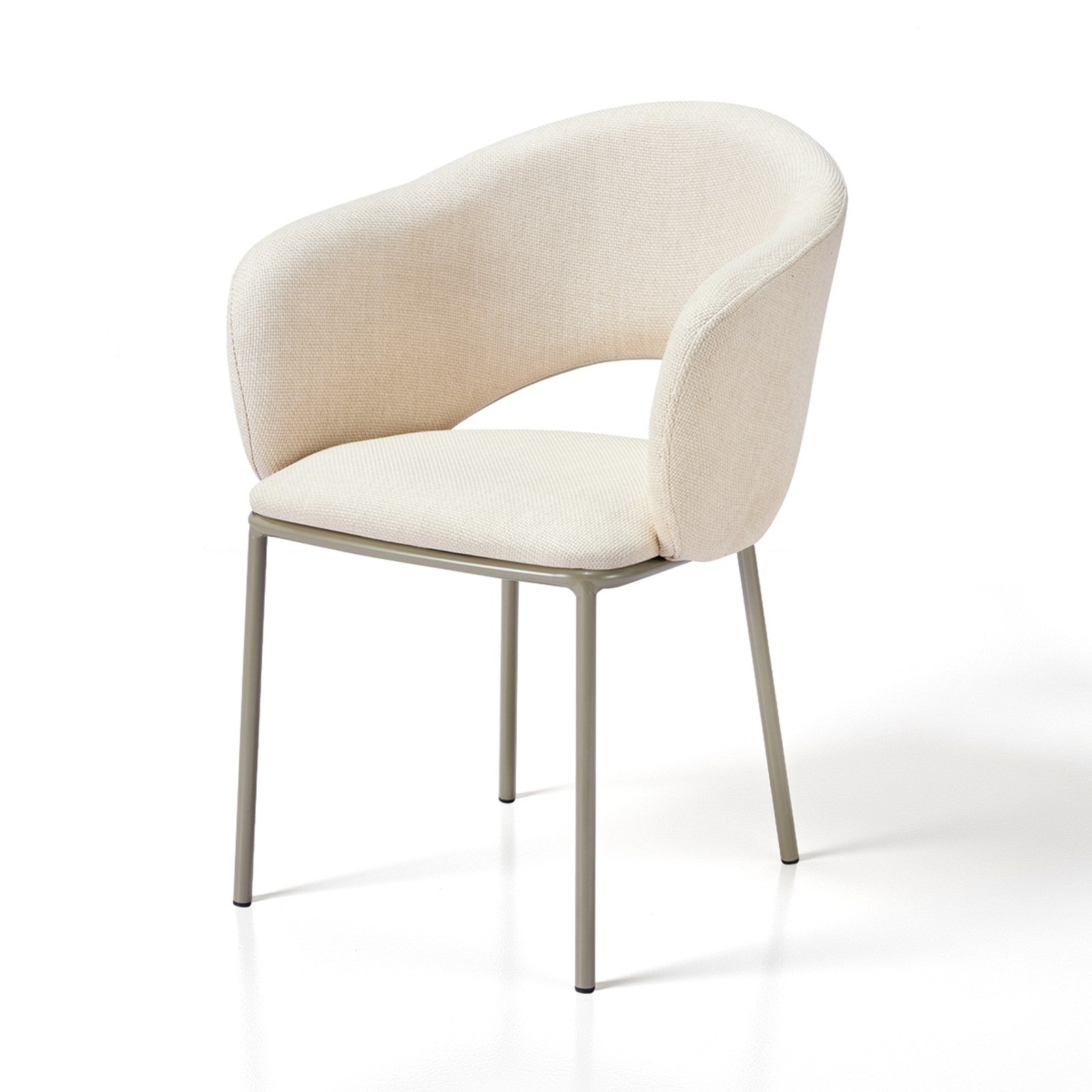 Sedia DHELIA BEIGE PLATINO tessuto Beige struttura metallo Platino opaco cm H80 L54 P57