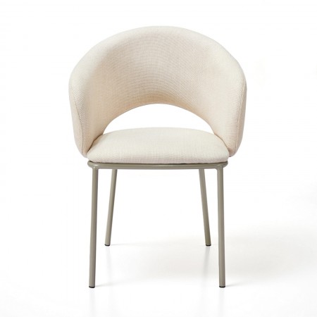 Sedia DHELIA BEIGE PLATINO tessuto Beige struttura metallo Platino opaco cm H80 L54 P57