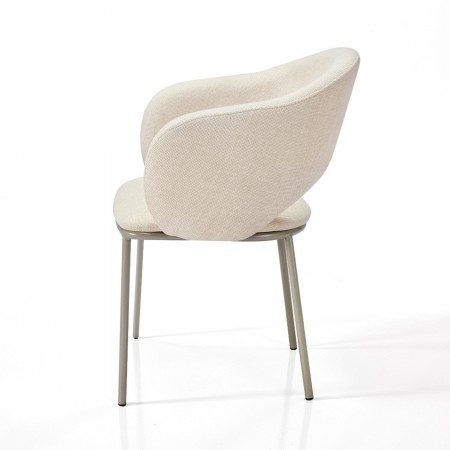 Sedia DHELIA BEIGE PLATINO tessuto Beige struttura metallo Platino opaco cm H80 L54 P57