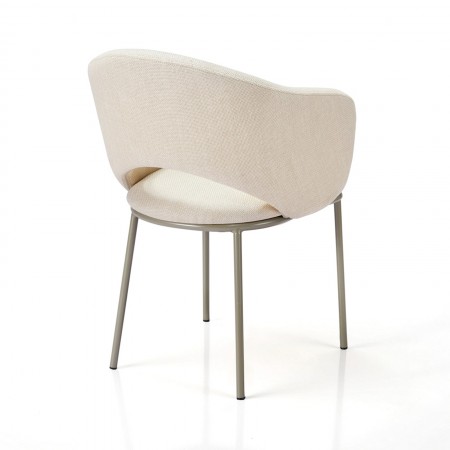 Sedia DHELIA BEIGE PLATINO tessuto Beige struttura metallo Platino opaco cm H80 L54 P57