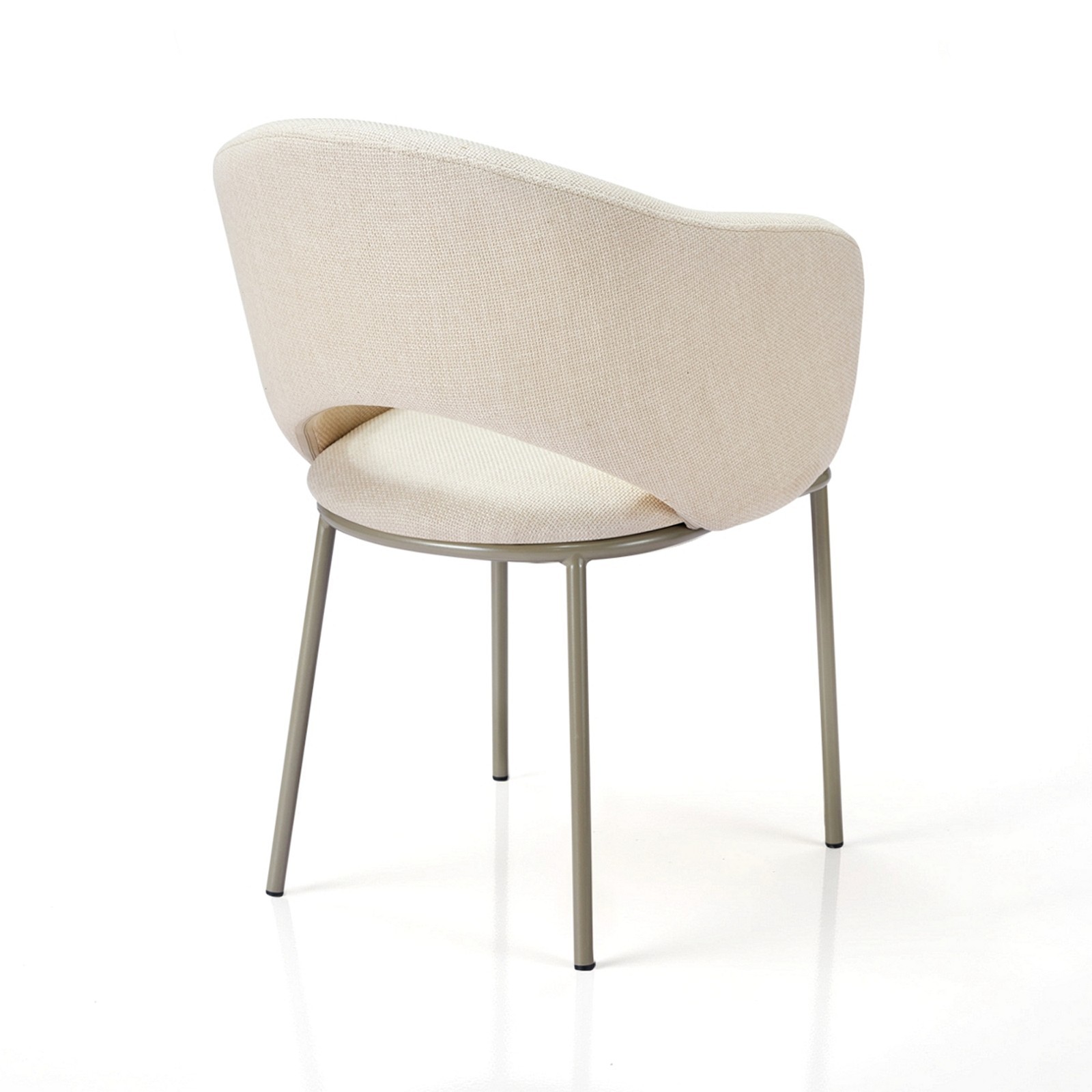 Sedia DHELIA BEIGE PLATINO tessuto Beige struttura metallo Platino opaco cm H80 L54 P57