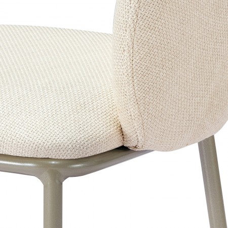 Sedia DHELIA BEIGE PLATINO tessuto Beige struttura metallo Platino opaco cm H80 L54 P57