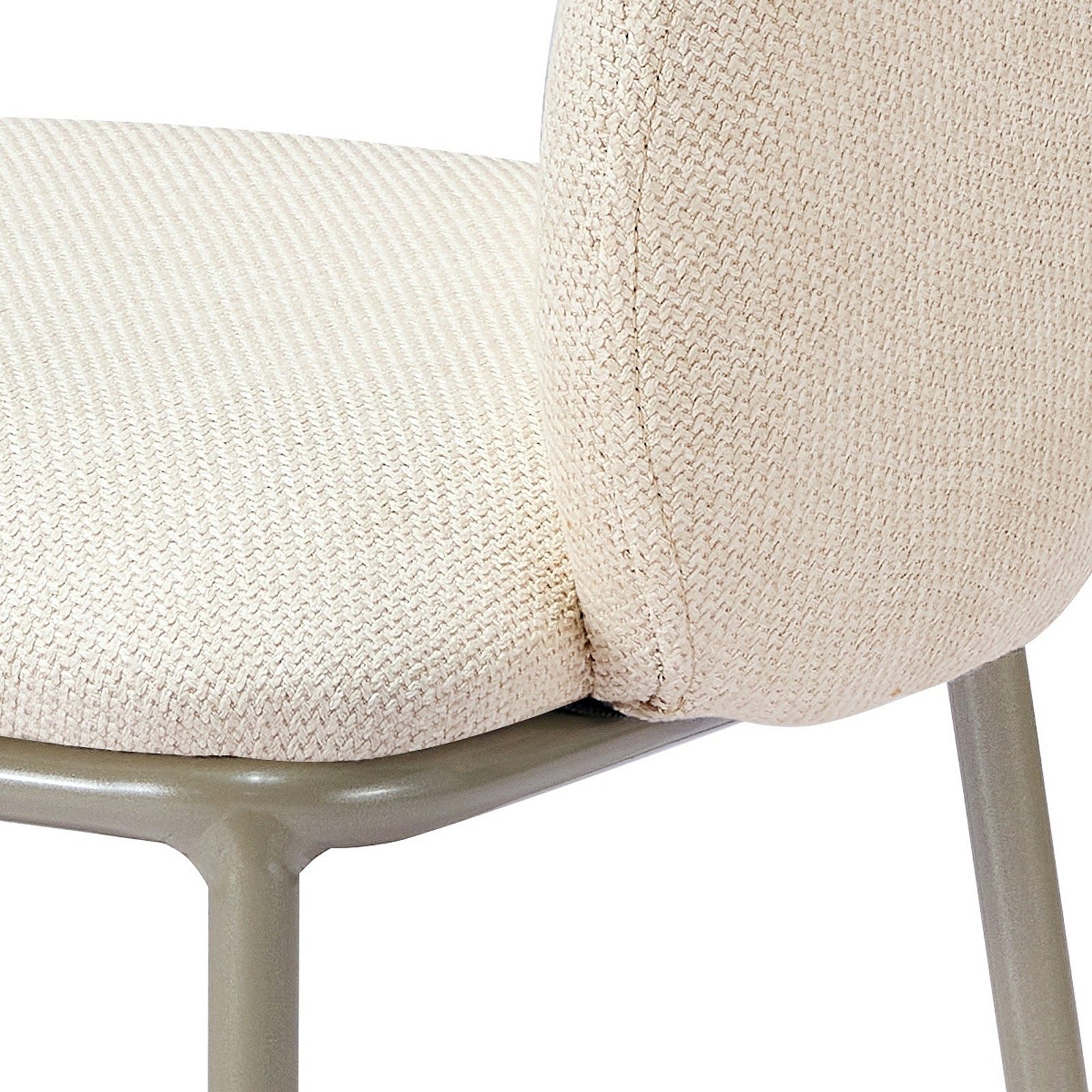 Sedia DHELIA BEIGE PLATINO tessuto Beige struttura metallo Platino opaco cm H80 L54 P57