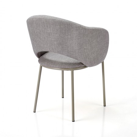 Sedia DHELIA GRIGIA PLATINO tessuto Grigi struttura metallo Platino opaco cm H80 L54 P57
