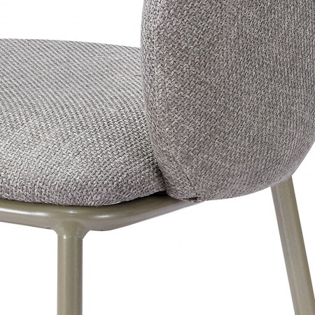 Sedia DHELIA GRIGIA PLATINO tessuto Grigi struttura metallo Platino opaco cm H80 L54 P57