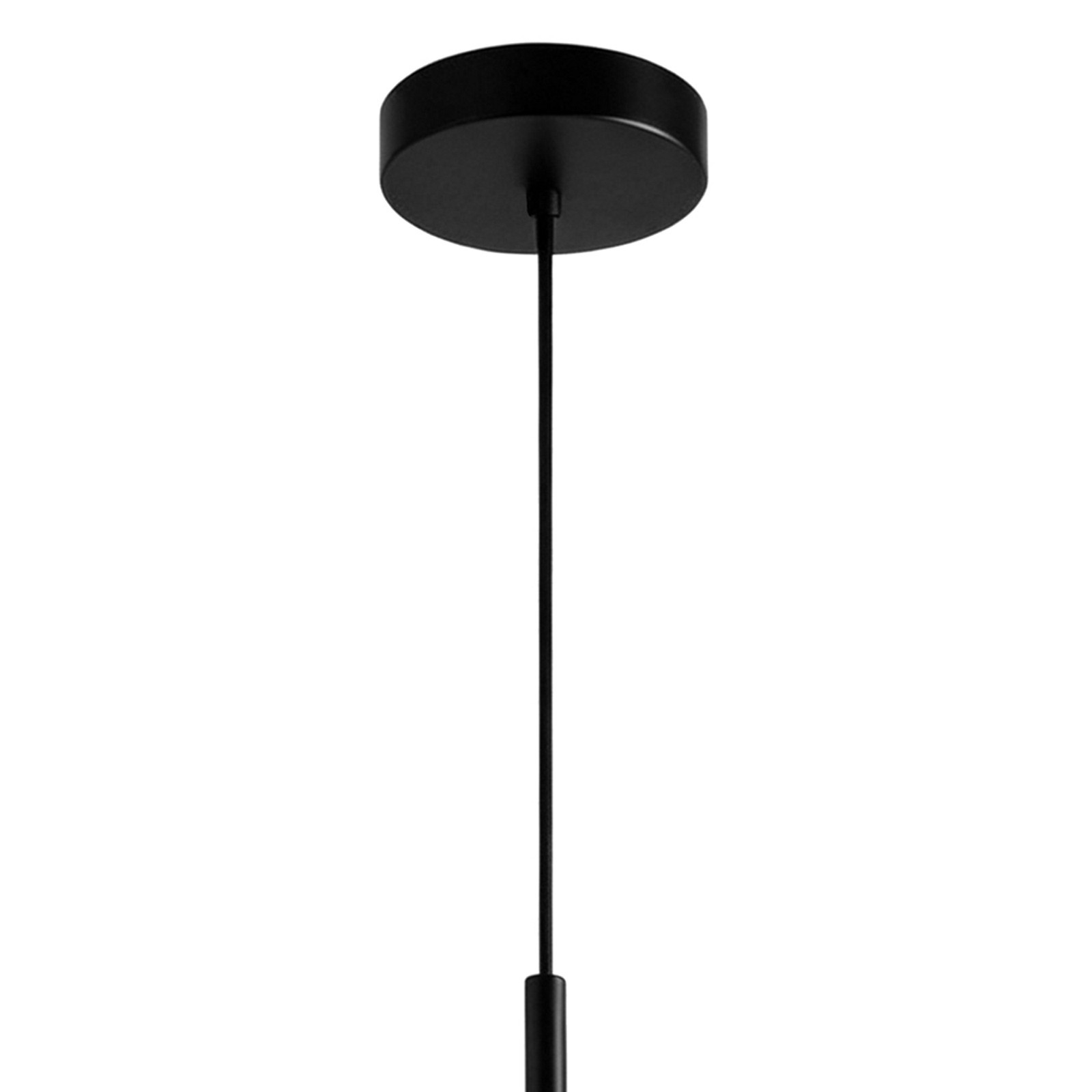 Lampadario KARLA vetro Bianco opaco  metallo colore Nero opaco cm H150 L20 P27