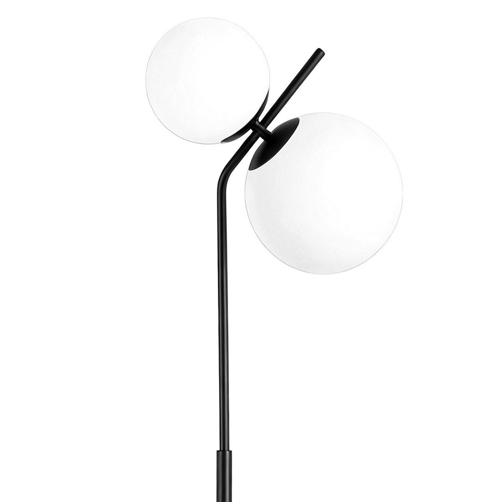 Lampada da terra KARLA struttura metallo Nero opaco paralumi vetro bianco opaco cm Ø29 H154