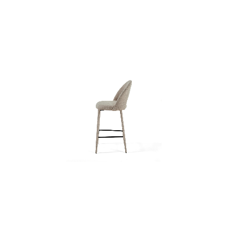 Sgabello imbottito BABI BEIGE HOME rivestito in tessuto di colore BEIGE H79 L51 P54
