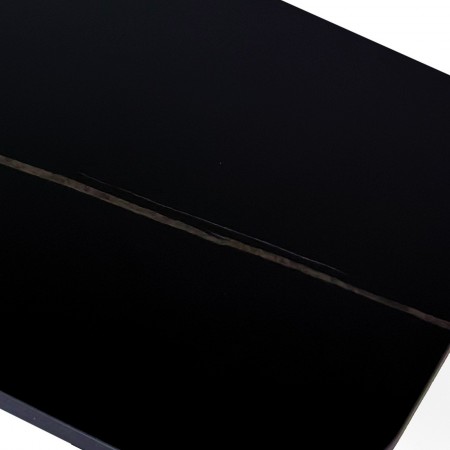 Consolle HANGGAN MARMO NERO basamento metallo Grigio opaco piano ceramica finitura marmo Nero opaco cm H80 P40 L130