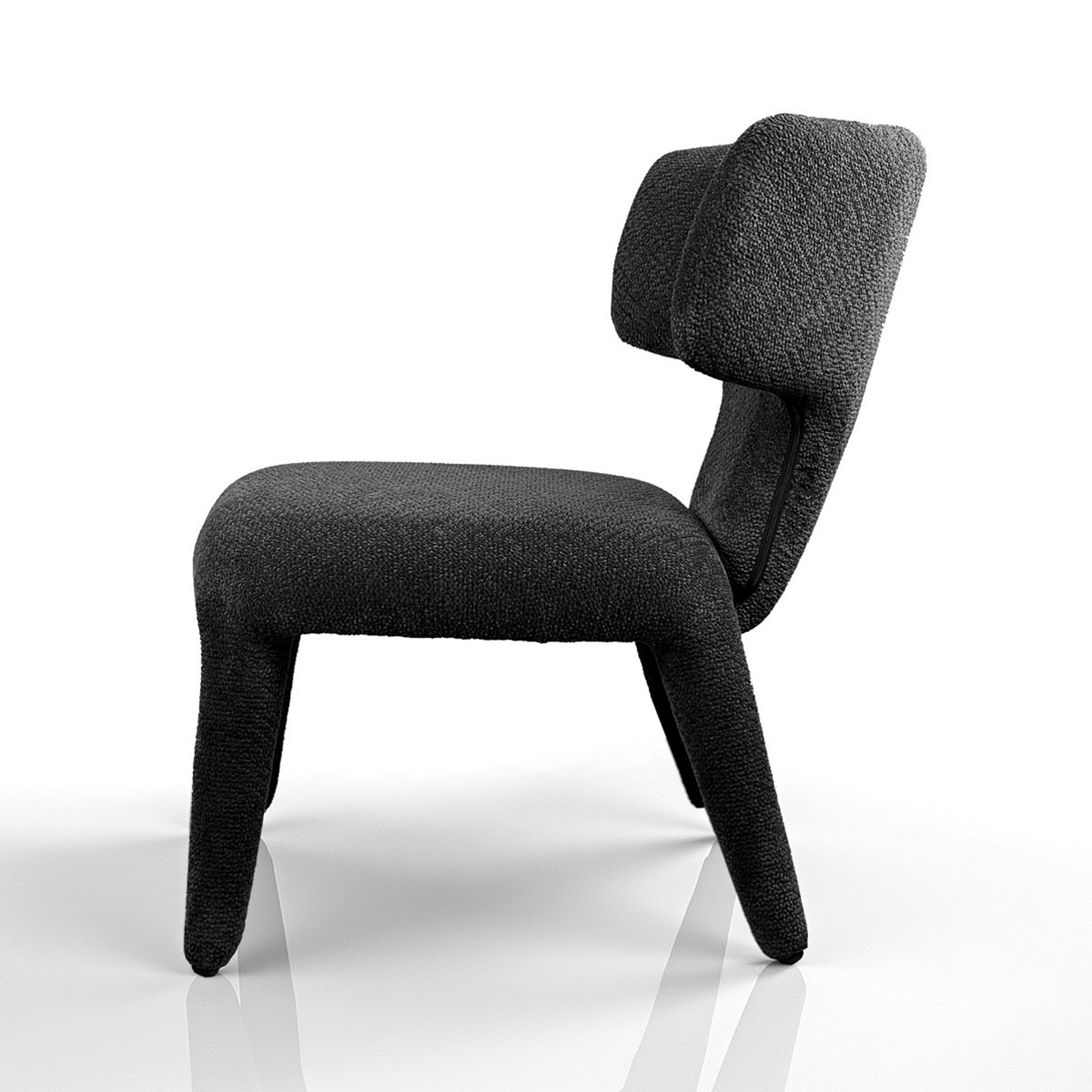 Poltrona ILARY ANTRACITE completamente rivestita tessuto Antracite cm H80 L67 P75