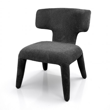 Poltrona ILARY ANTRACITE completamente rivestita tessuto Antracite cm H80 L67 P75