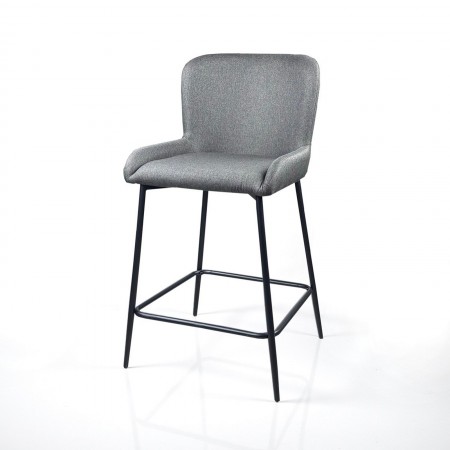 Sgabello TYNA GRIGIO HOME tessuto Grigio struttura metallo Nero opaco cm H92 L47 P53