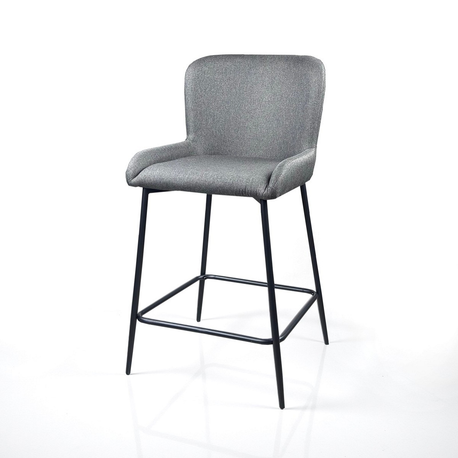 Sgabello TYNA GRIGIO HOME tessuto Grigio struttura metallo Nero opaco cm H92 L47 P53