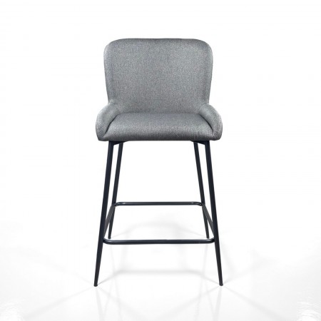 Sgabello TYNA GRIGIO HOME tessuto Grigio struttura metallo Nero opaco cm H92 L47 P53