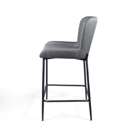 Sgabello TYNA GRIGIO HOME tessuto Grigio struttura metallo Nero opaco cm H92 L47 P53