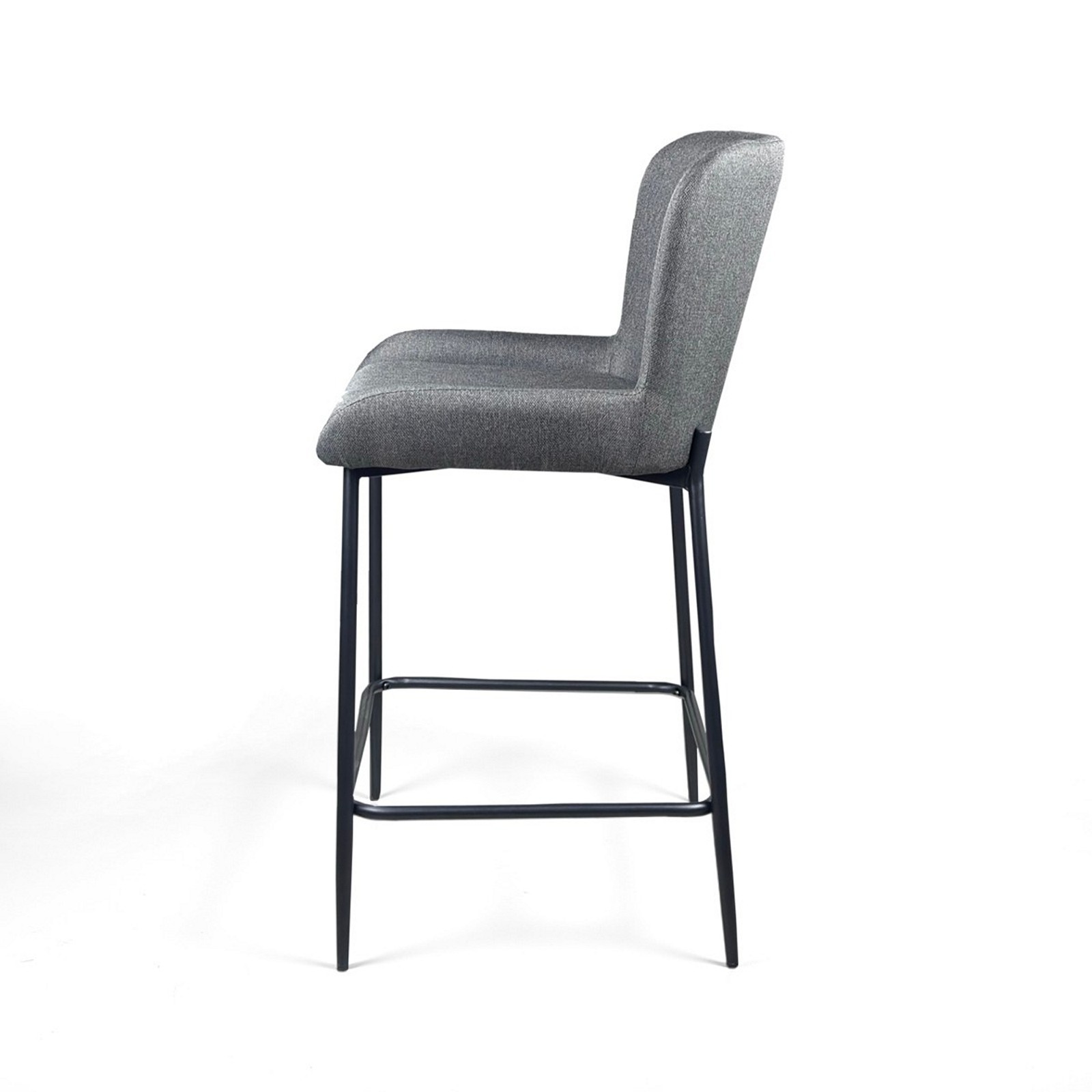 Sgabello TYNA GRIGIO HOME tessuto Grigio struttura metallo Nero opaco cm H92 L47 P53