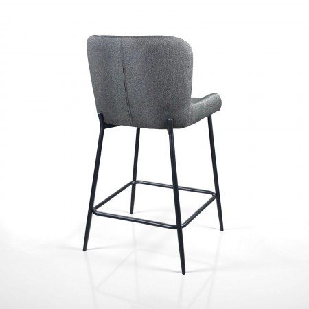 Sgabello TYNA GRIGIO HOME tessuto Grigio struttura metallo Nero opaco cm H92 L47 P53