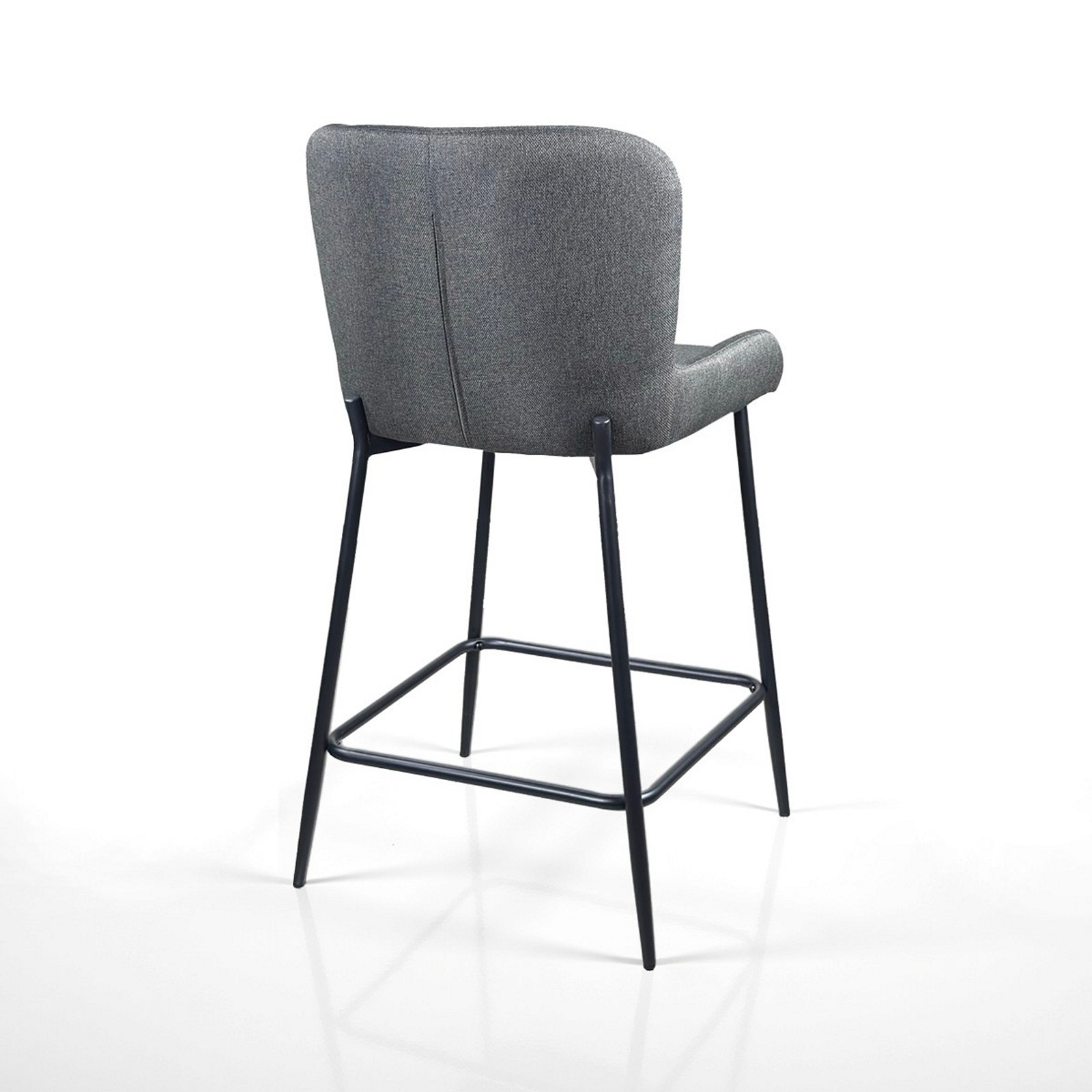 Sgabello TYNA GRIGIO HOME tessuto Grigio struttura metallo Nero opaco cm H92 L47 P53