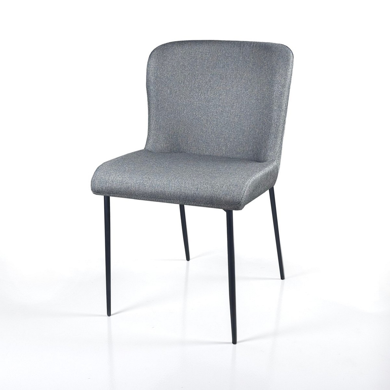 Sedia TYNA GRIGIA tessuto Grigio struttura metallo Nero opaco cm H82 L49 P59
