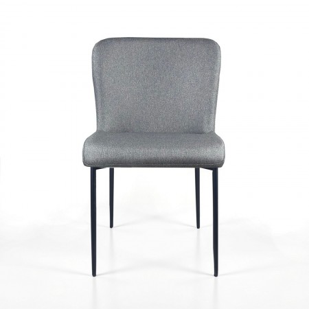 Sedia TYNA GRIGIA tessuto Grigio struttura metallo Nero opaco cm H82 L49 P59