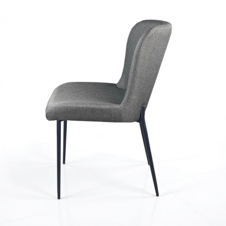 Sedia TYNA GRIGIA tessuto Grigio struttura metallo Nero opaco cm H82 L49 P59