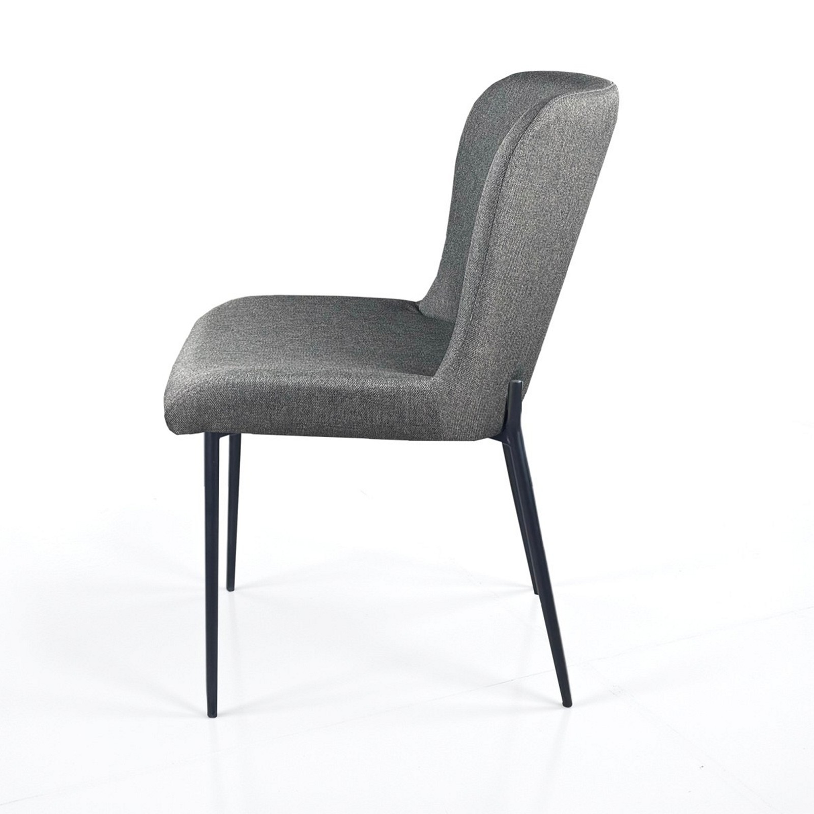 Sedia TYNA GRIGIA tessuto Grigio struttura metallo Nero opaco cm H82 L49 P59