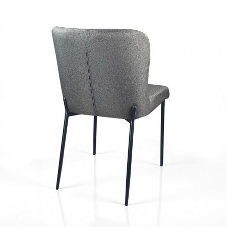 Sedia TYNA GRIGIA tessuto Grigio struttura metallo Nero opaco cm H82 L49 P59