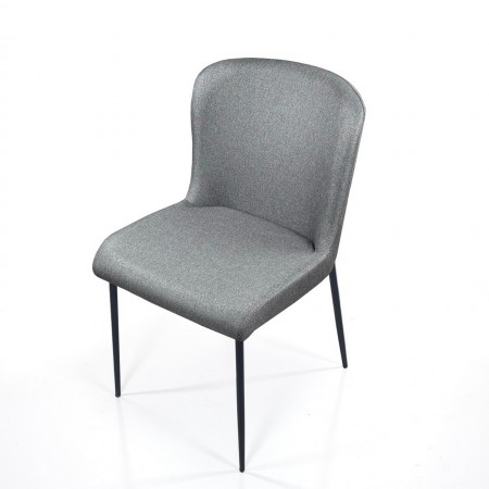 Sedia TYNA GRIGIA tessuto Grigio struttura metallo Nero opaco cm H82 L49 P59