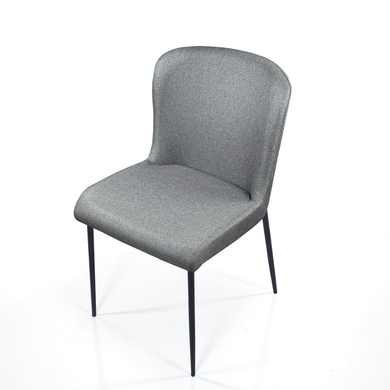 Sedia TYNA GRIGIA tessuto Grigio struttura metallo Nero opaco cm H82 L49 P59