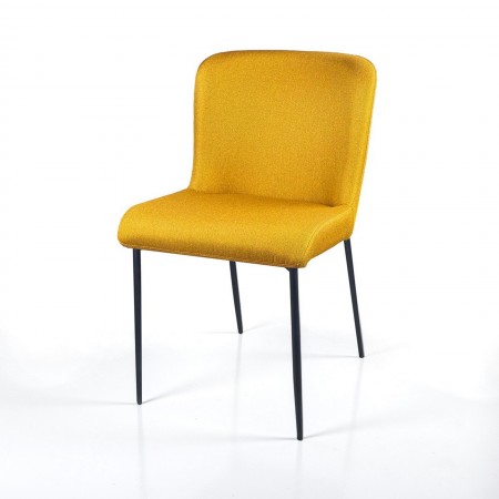 Sedia TYNA GIALLA tessuto Giallo struttura metallo Nero opaco cm H82 L49 P59