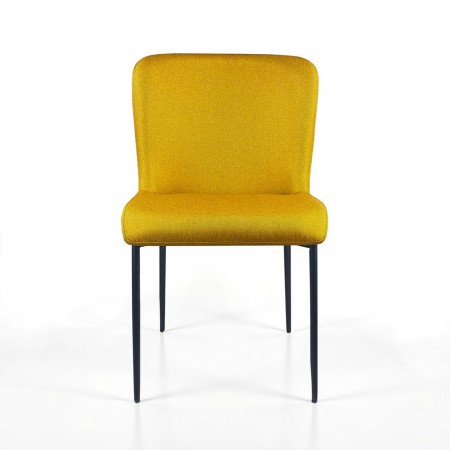 Sedia TYNA GIALLA tessuto Giallo struttura metallo Nero opaco cm H82 L49 P59