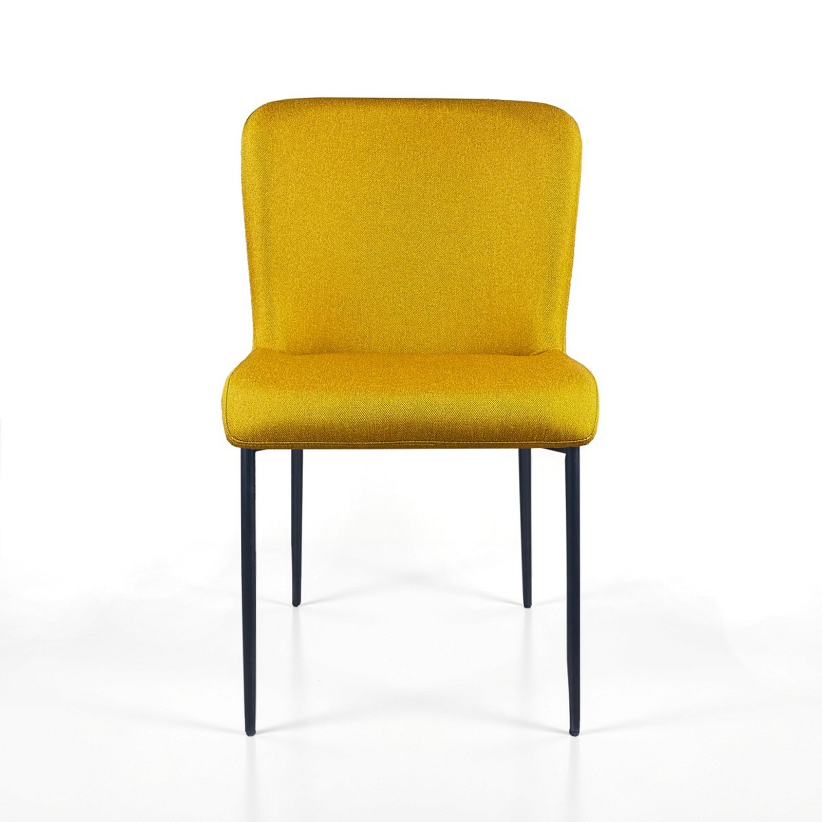 Sedia TYNA GIALLA tessuto Giallo struttura metallo Nero opaco cm H82 L49 P59
